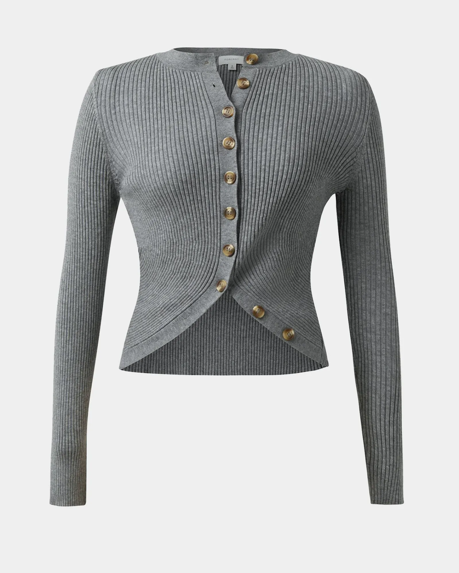 Forcast Abaya Button Crop Knit* T-Shirts & Tops|Long Sleeve Tops