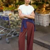 Forcast Abel Adjustable Waist Pants* High-Waisted Pants|Straight Leg Pants