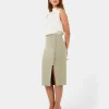 Forcast Ace Side Button Skirt* Midi & Maxi Skirts|Work Skirts