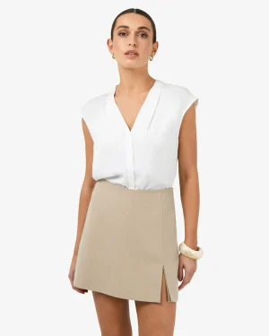 Forcast Adelaide V-neck Cap Sleeve Top* T-Shirts & Tops|Work Tops