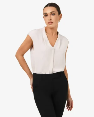 Forcast Adelaide V-neck Cap Sleeve Top* T-Shirts & Tops|Work Tops
