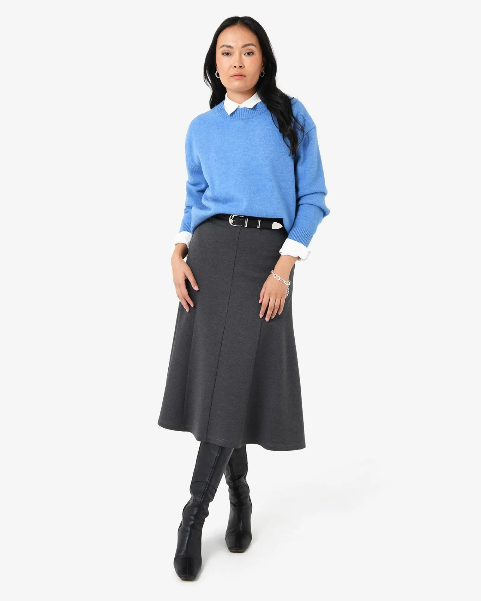Forcast Adele Side Panel Midi Skirt* Midi & Maxi Skirts|Work Skirts