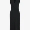 Forcast Alaia Twisted Lapel Midi Dress* Midi Dresses|Midi Dresses
