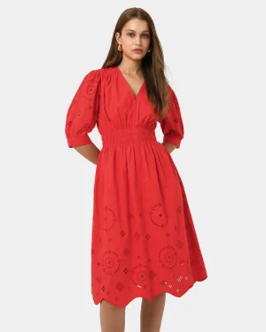 Forcast Ali Embroidered Dress* Conscious|Midi Dresses
