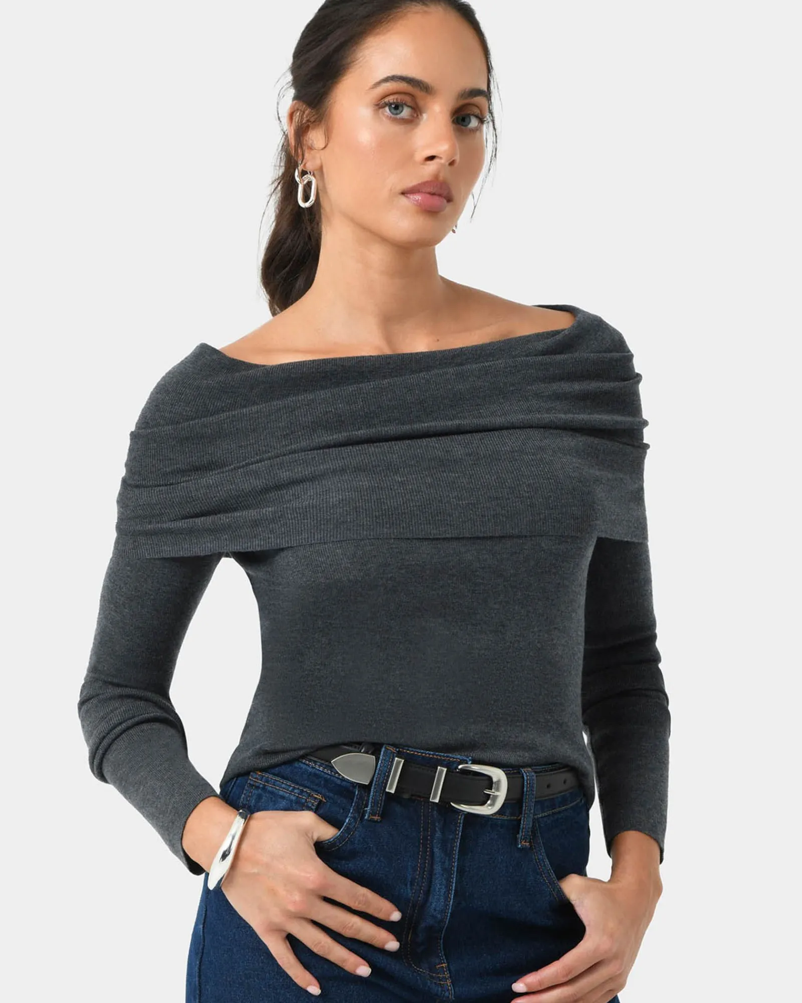 Forcast Ally Off Shoulder Knit* T-Shirts & Tops|Long Sleeve Tops