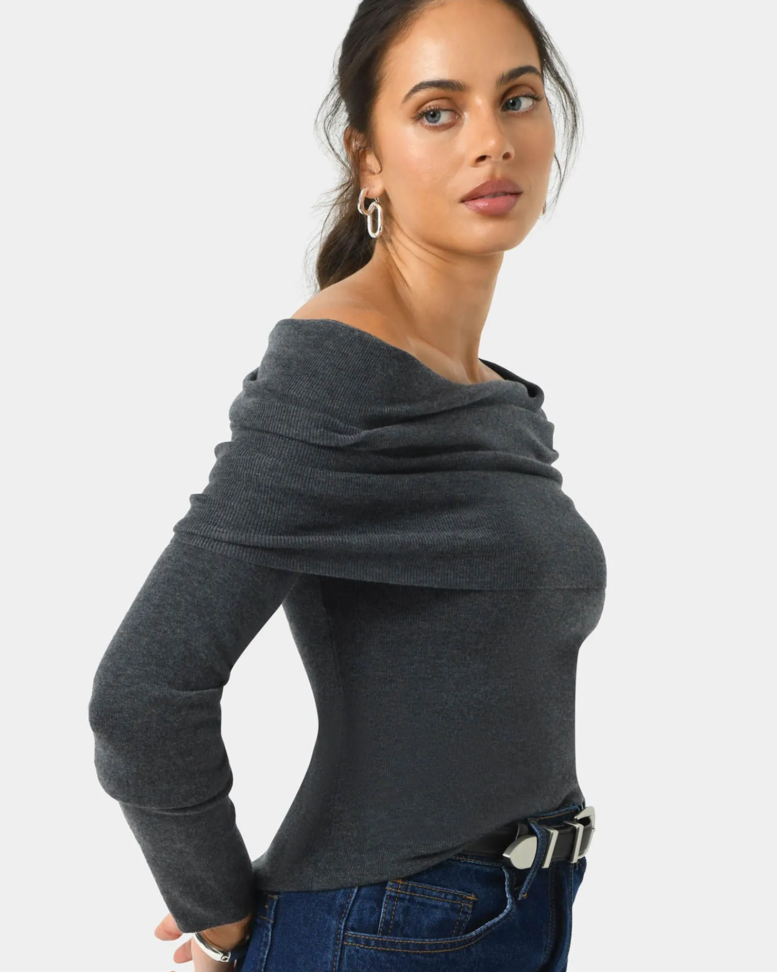 Forcast Ally Off Shoulder Knit* T-Shirts & Tops|Long Sleeve Tops