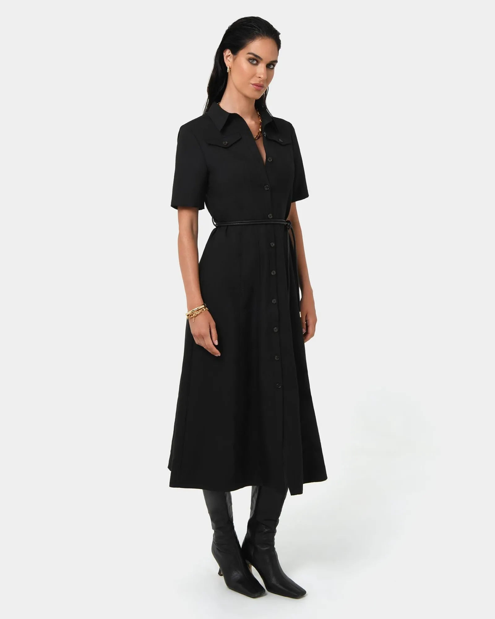 Forcast Amera Belted Utility Dress* Midi Dresses|Midi Dresses