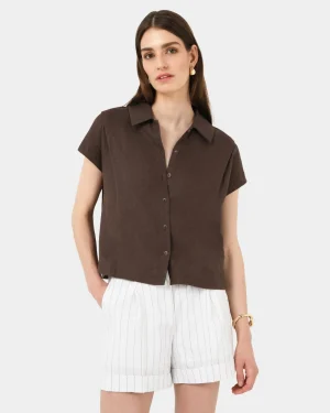 Forcast Ami Linen Collar Shirt* T-Shirts & Tops|Shirts & Blouses