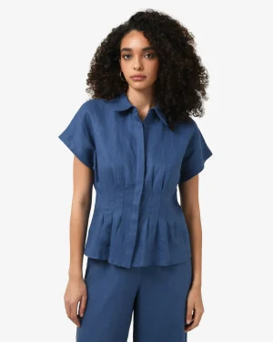 Forcast Ami Linen Pleated Tuck Shirt* T-Shirts & Tops|Shirts & Blouses