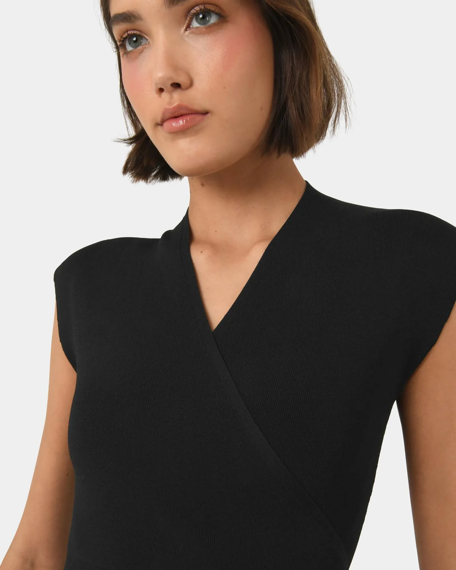 Forcast Ani Cross Over Knit Dress* Midi Dresses|Midi Dresses