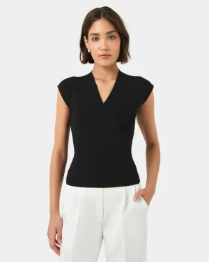 Forcast Ani Wrap Knit Top* T-Shirts & Tops|Work Tops