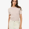 Forcast Anita Short Sleeve Cable Knit* T-Shirts & Tops|Work Tops