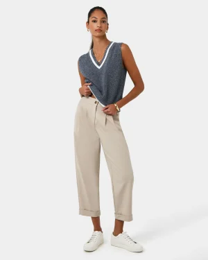 Forcast Antonia Relaxed Cuff Pants* Cropped Pants|High-Waisted Pants