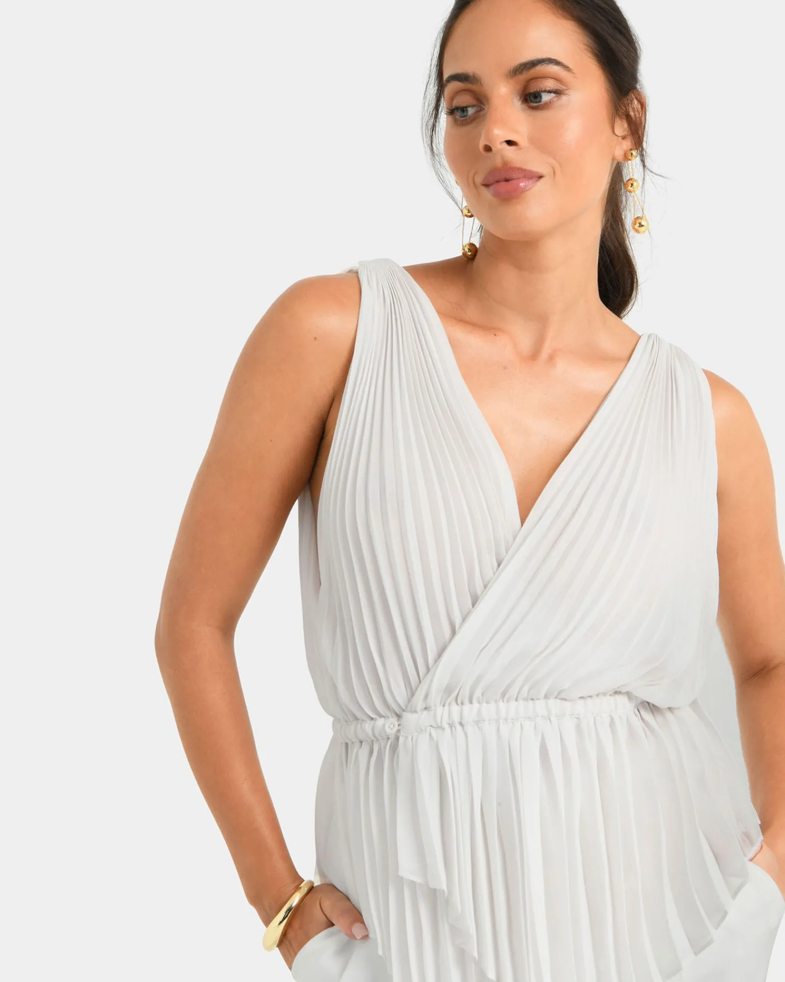 Forcast Arina Pleated Top* T-Shirts & Tops|Work Tops