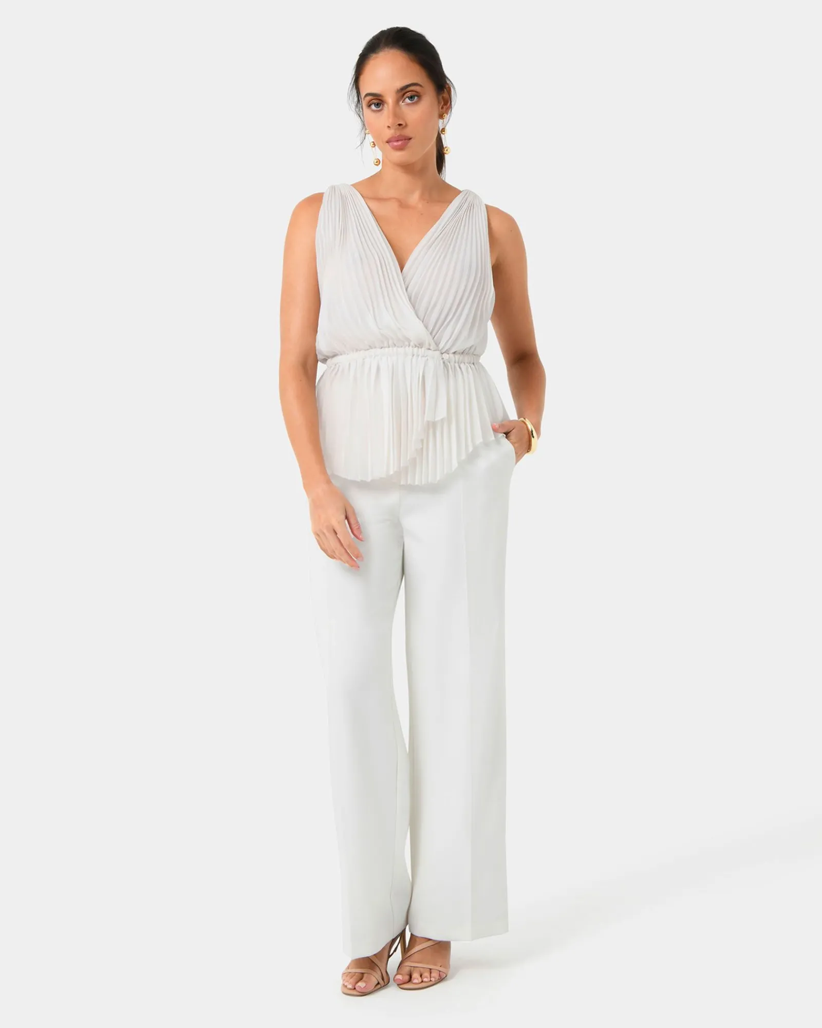 Forcast Arina Pleated Top* T-Shirts & Tops|Work Tops