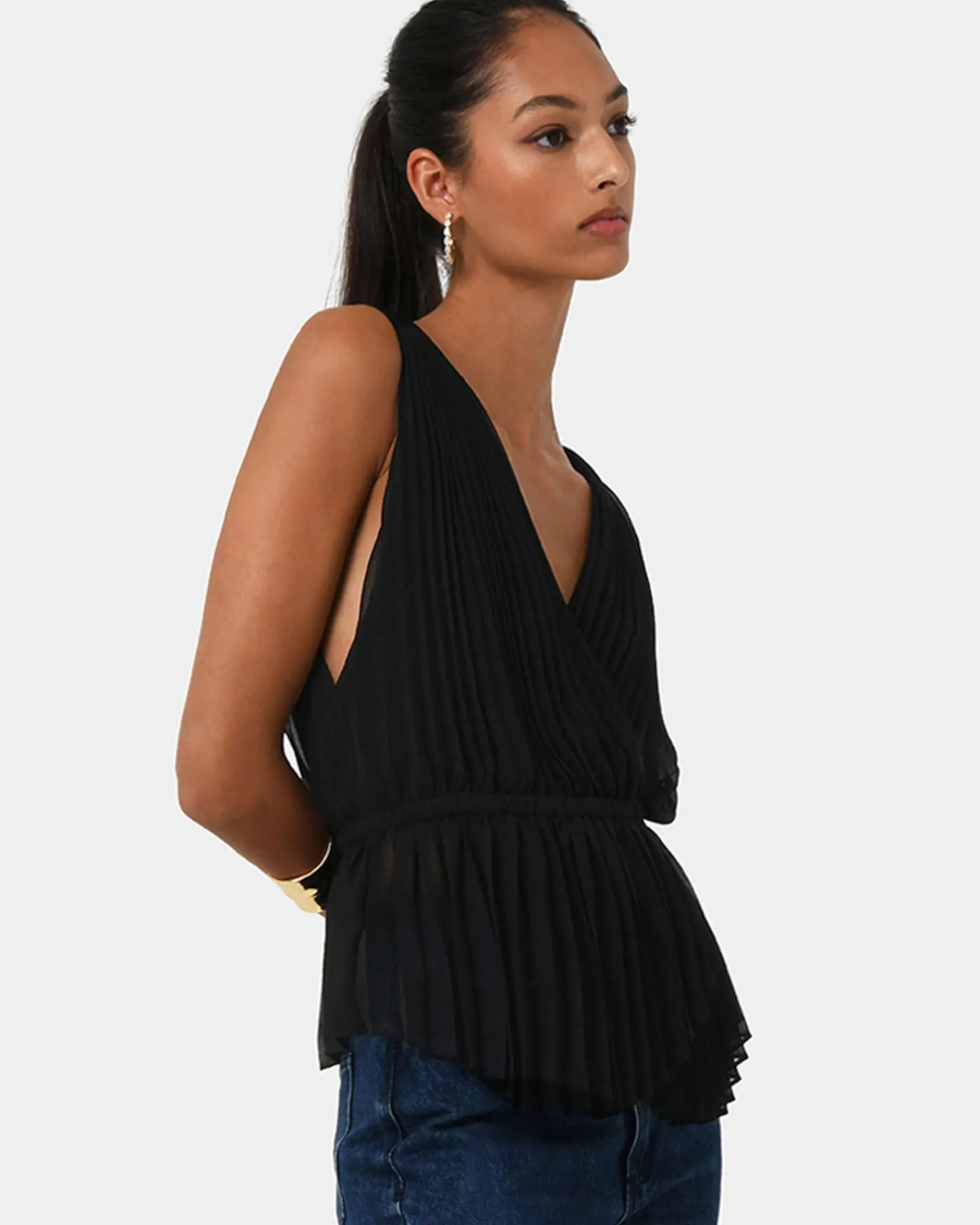 Forcast Arina Pleated Top* T-Shirts & Tops|Work Tops