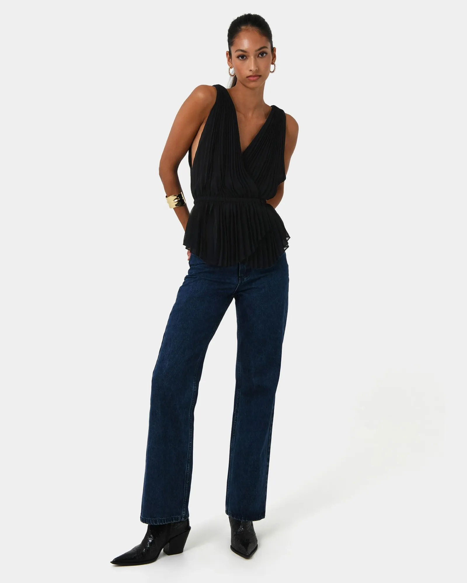 Forcast Arina Pleated Top* T-Shirts & Tops|Work Tops