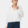 Forcast Baire Pleated Crop Shirt* T-Shirts & Tops|Long Sleeve Tops
