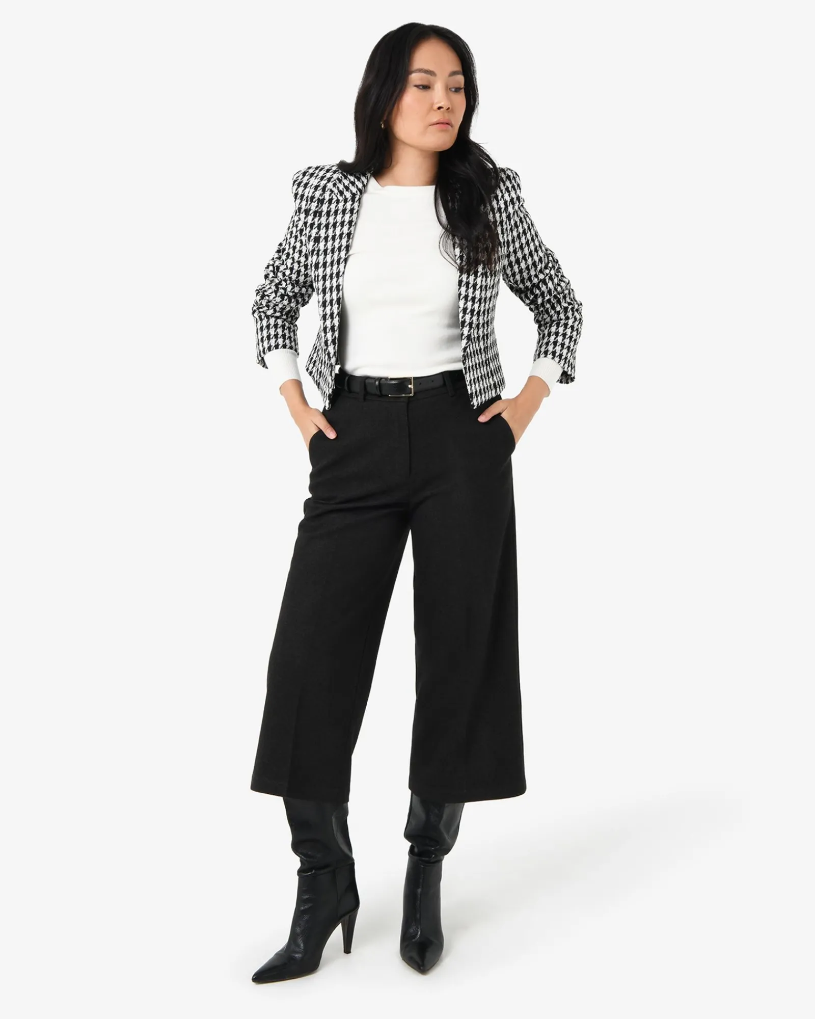 Forcast Bennet Houndstooth Crop Blazer* Jackets & Blazers|Matching Sets