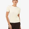 Forcast Berry Puff Sleeve Cable Knit* T-Shirts & Tops|Work Tops