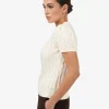 Forcast Berry Puff Sleeve Cable Knit* T-Shirts & Tops|Work Tops