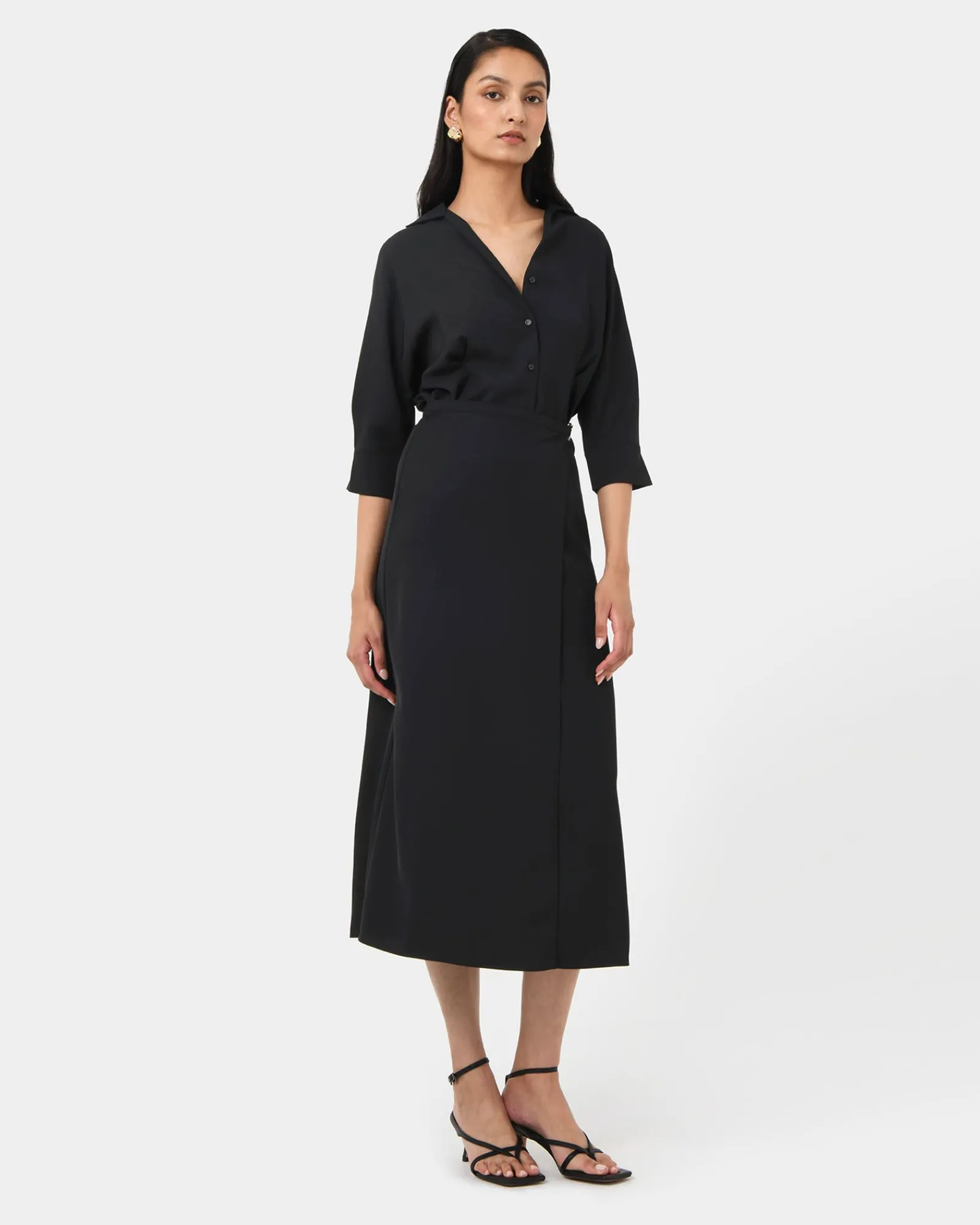 Forcast Betty Wrap Tie Dress* Midi Dresses|Midi Dresses