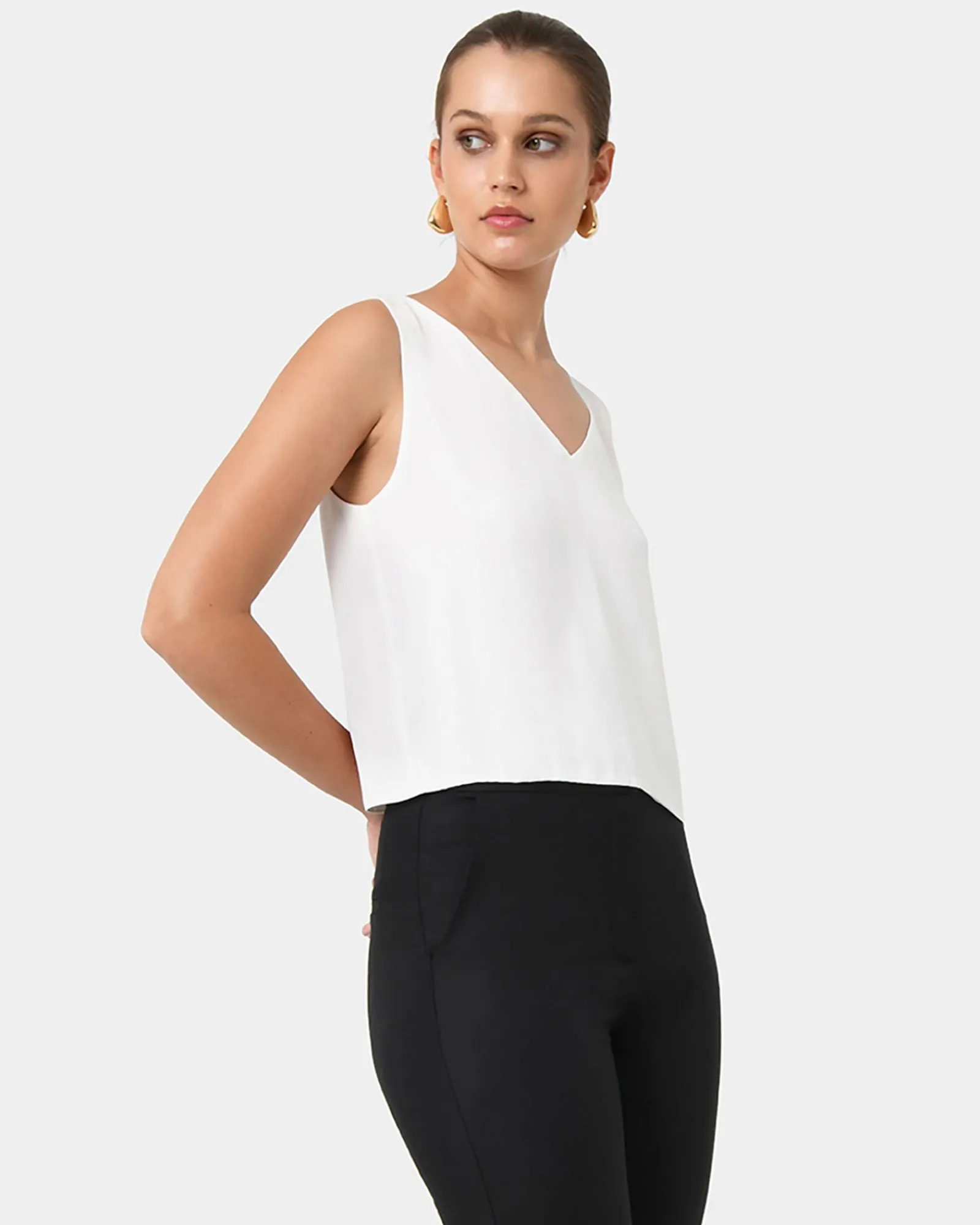 Forcast Blair V-neck Crop Top* T-Shirts & Tops|Work Tops