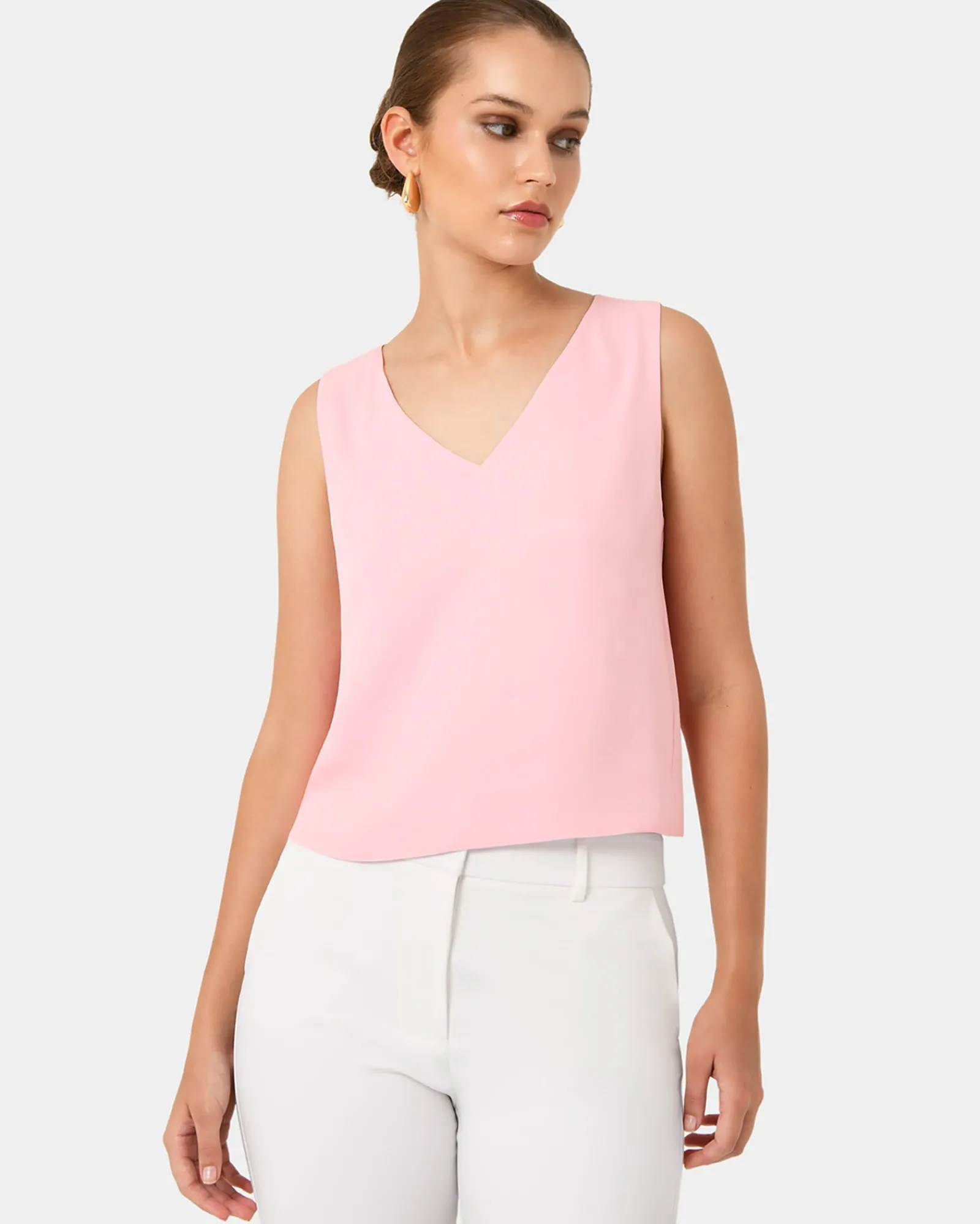 Forcast Blair V-neck Crop Top* T-Shirts & Tops|Work Tops