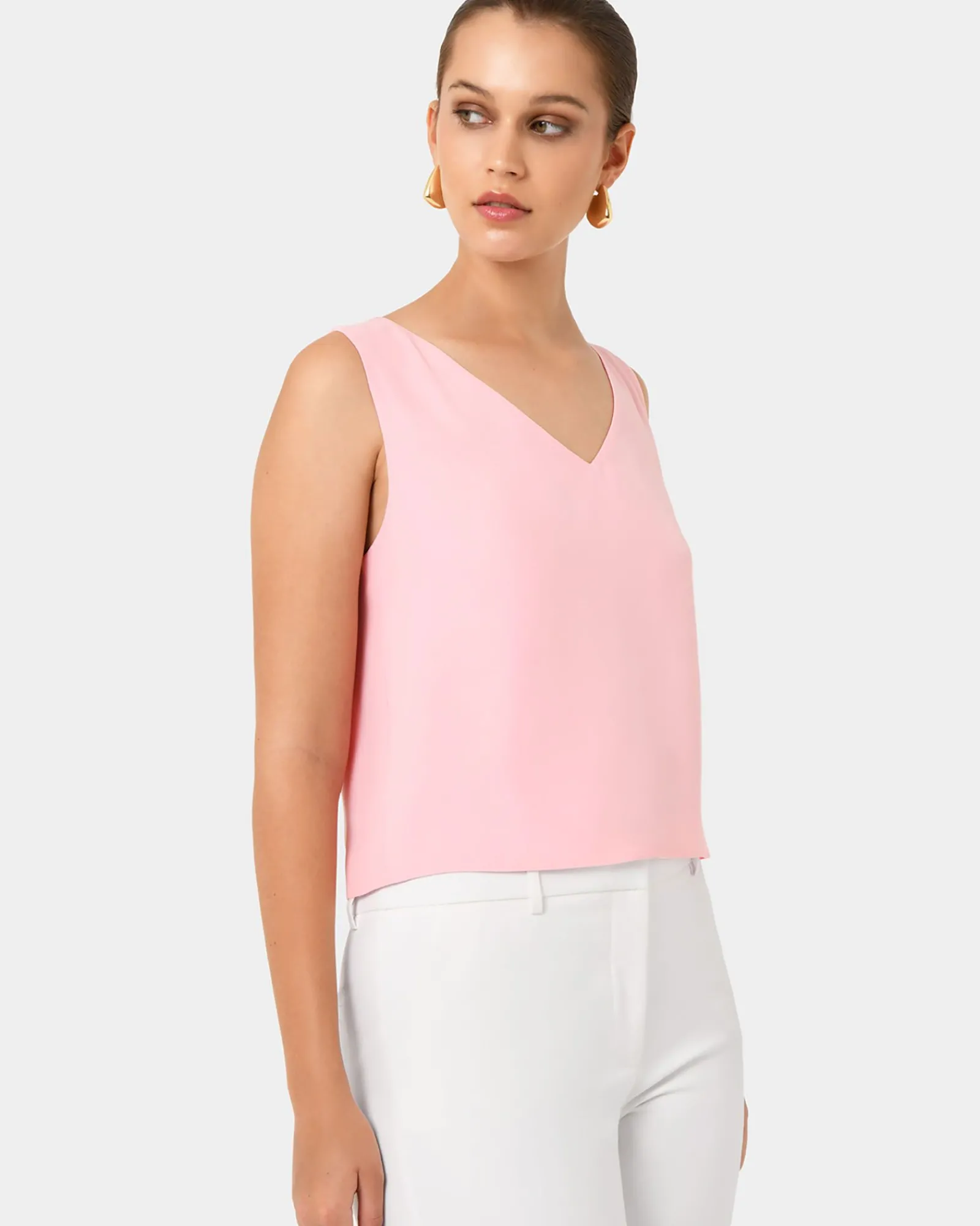 Forcast Blair V-neck Crop Top* T-Shirts & Tops|Work Tops