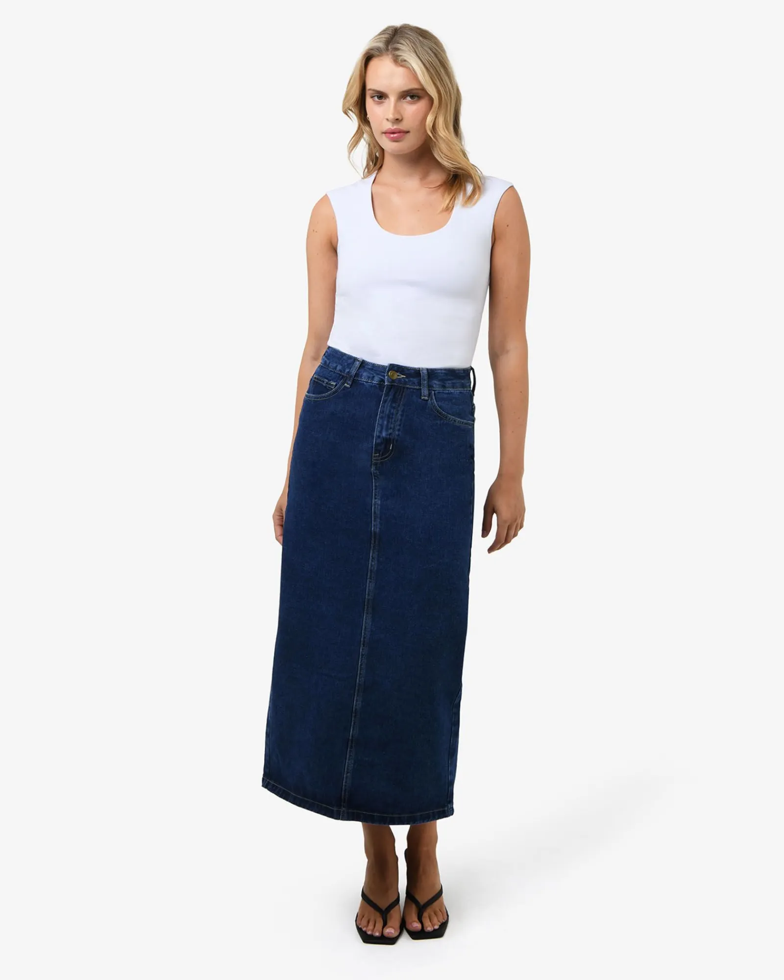 Forcast Bondi Denim Column Skirt* Midi & Maxi Skirts|Work Skirts