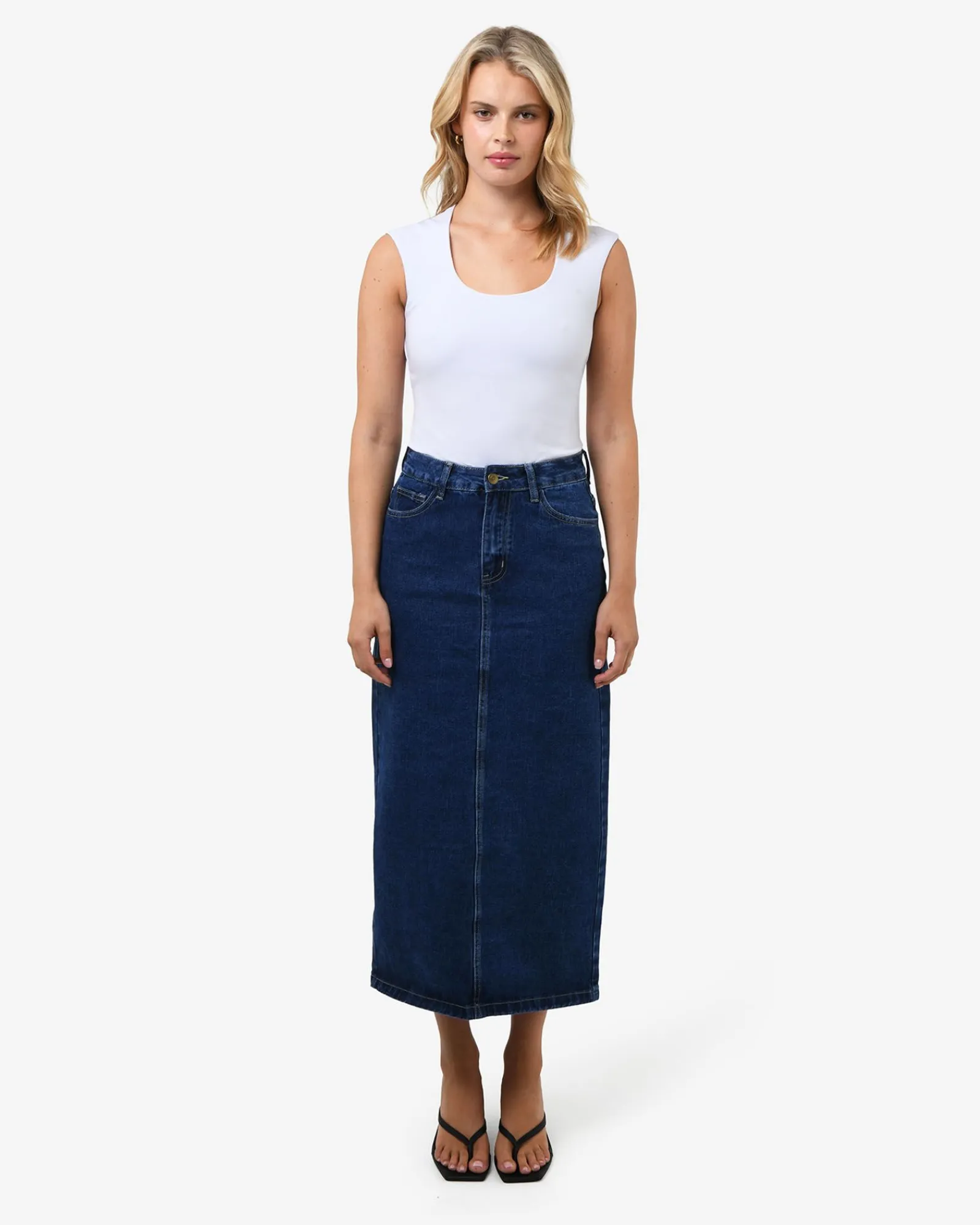 Forcast Bondi Denim Column Skirt* Midi & Maxi Skirts|Work Skirts