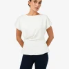 Forcast Bonnie Gathered Peplum Top* T-Shirts & Tops|Work Tops