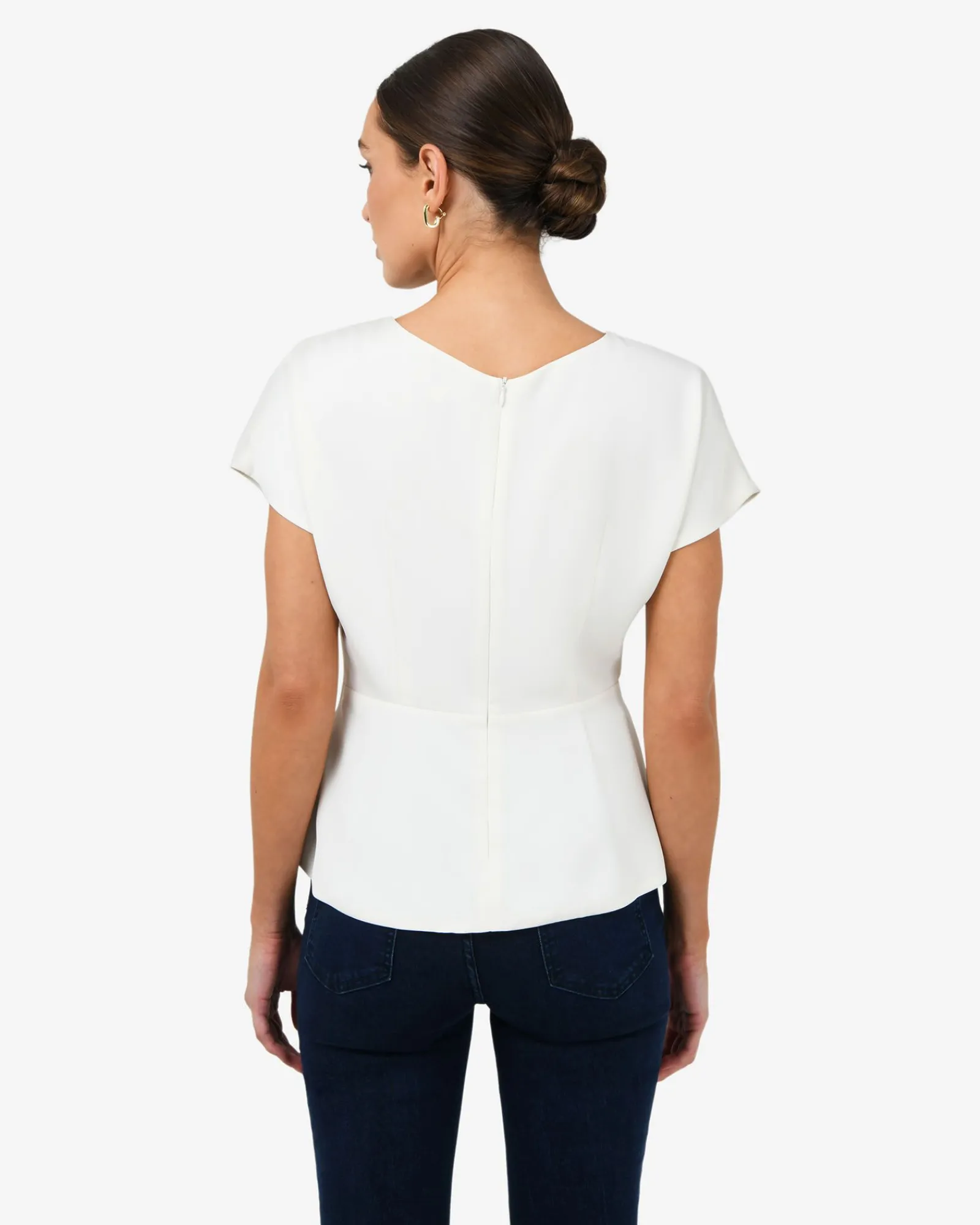 Forcast Bonnie Gathered Peplum Top* T-Shirts & Tops|Work Tops