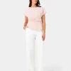 Forcast Bonnie Gathered Peplum Top* T-Shirts & Tops|Work Tops