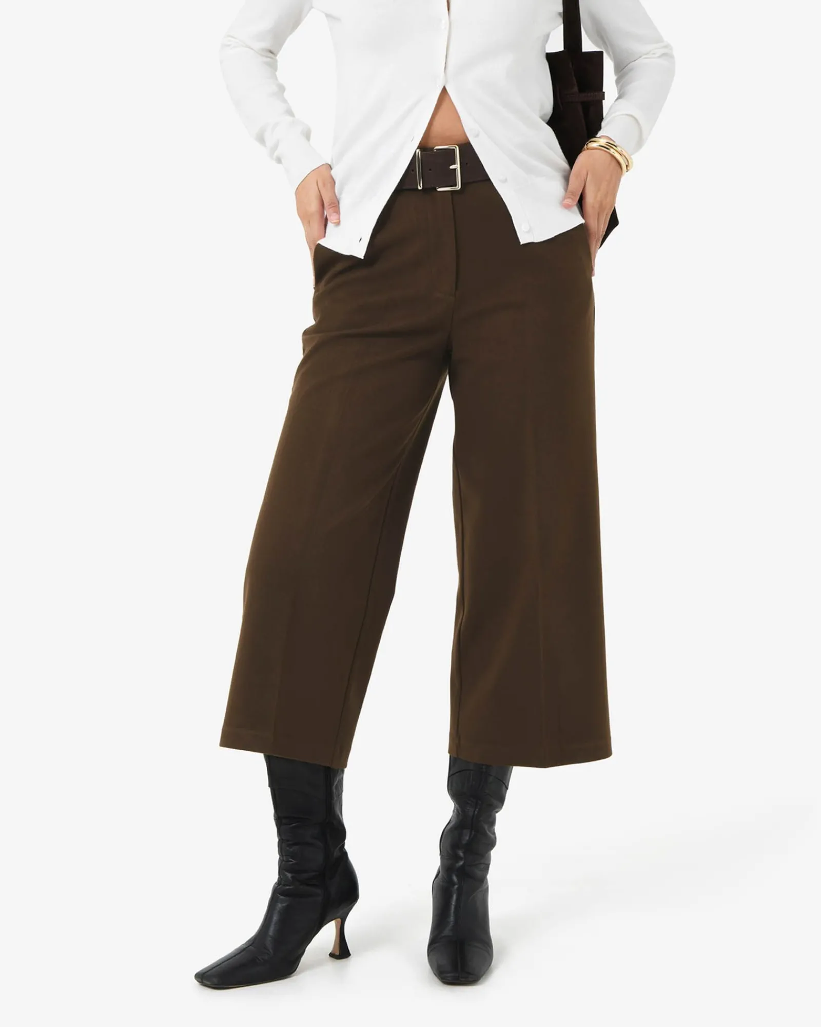 Forcast Brighton Wide Leg Culottes* Cropped Pants|High-Waisted Pants