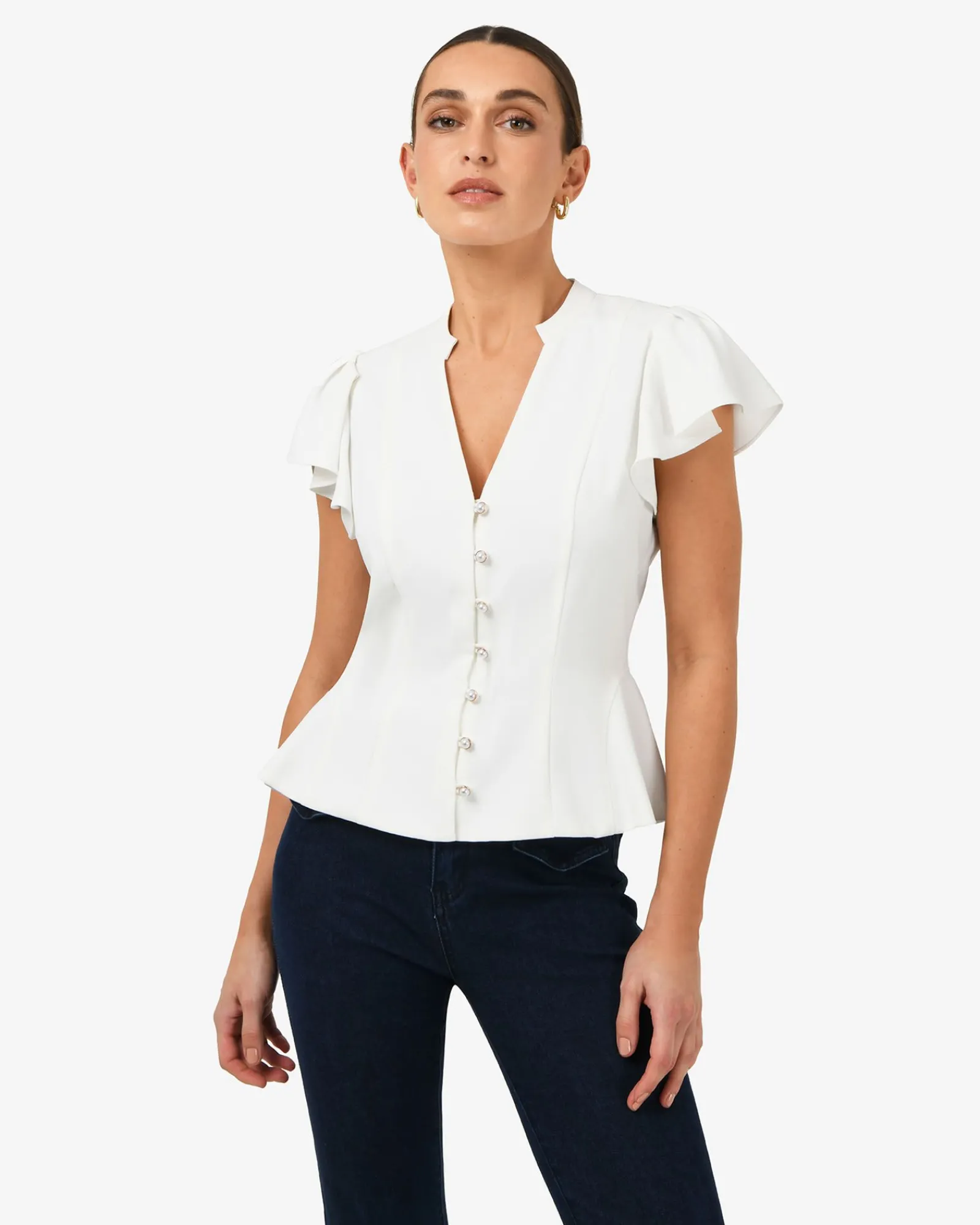 Forcast Carissa Gathered Sleeve Top* T-Shirts & Tops|Work Tops