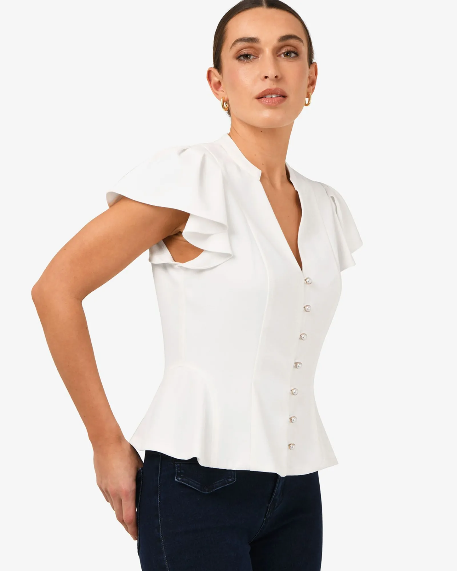 Forcast Carissa Gathered Sleeve Top* T-Shirts & Tops|Work Tops