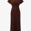 Forcast Catalina V-neck Satin Dress* Midi Dresses|Midi Dresses