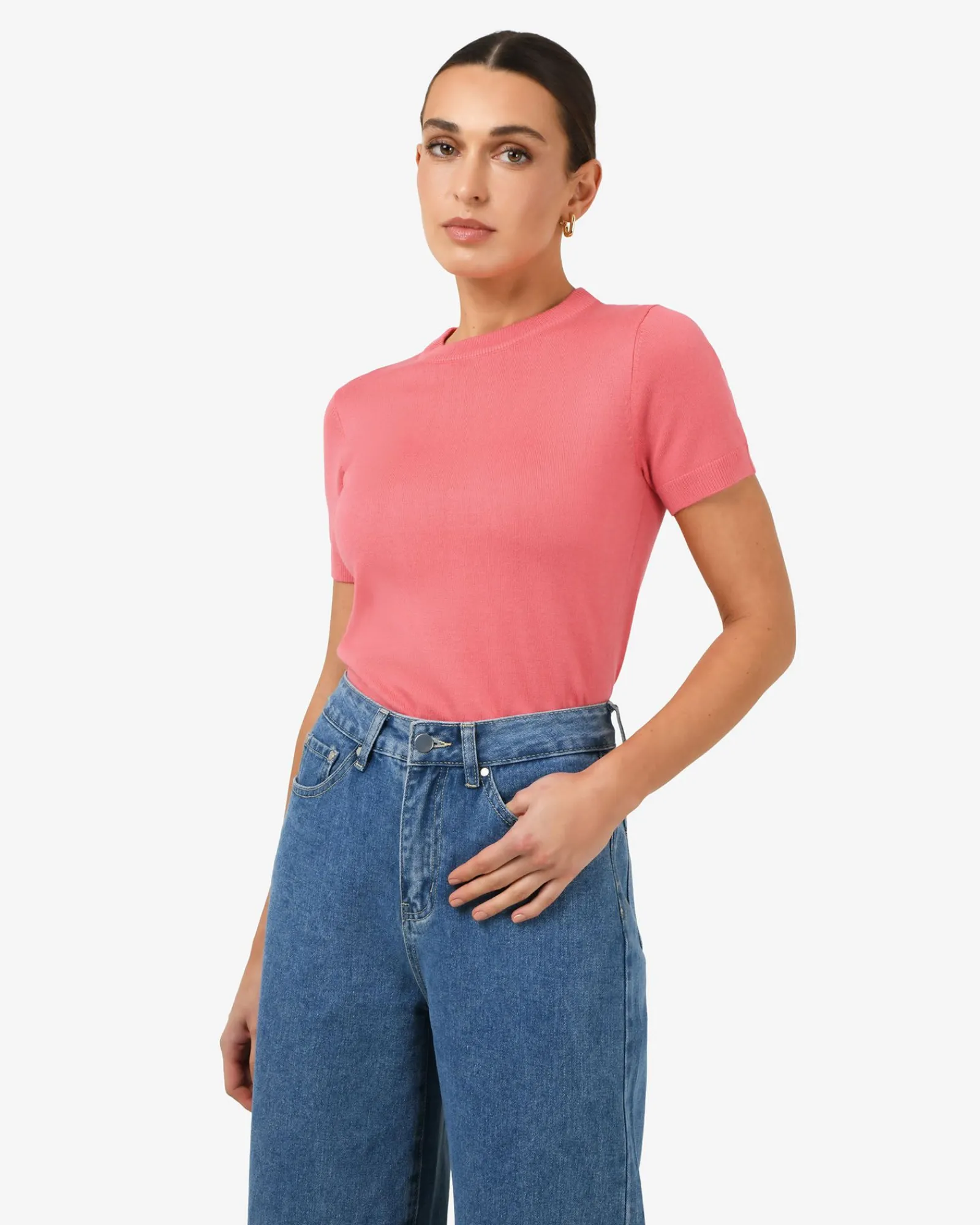 Forcast Catherine Short Sleeve Knit* T-Shirts & Tops|Work Tops