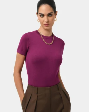 Forcast Catherine Short Sleeve Knit* T-Shirts & Tops|Work Tops