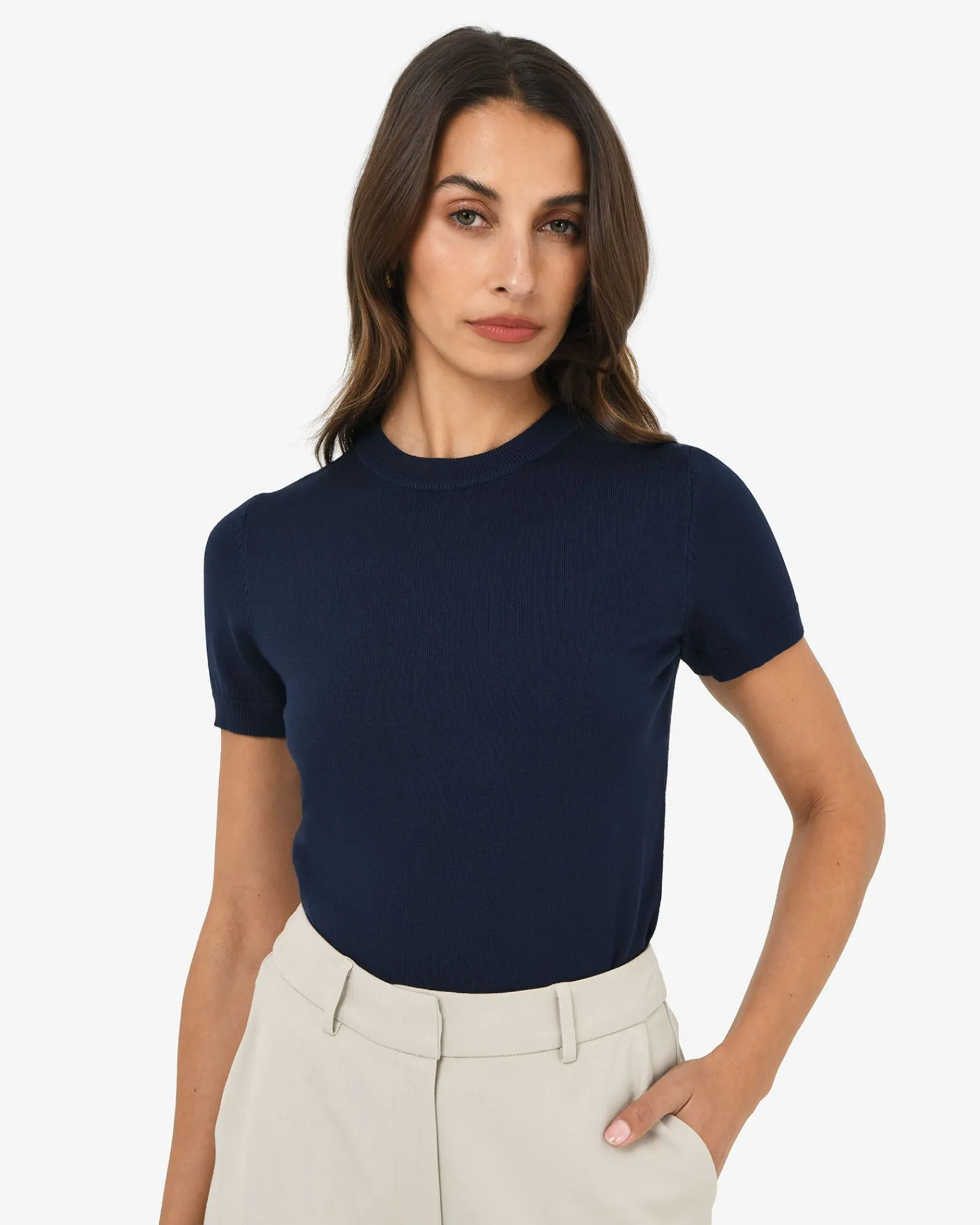 Forcast Catherine Short Sleeve Knit* T-Shirts & Tops|Work Tops