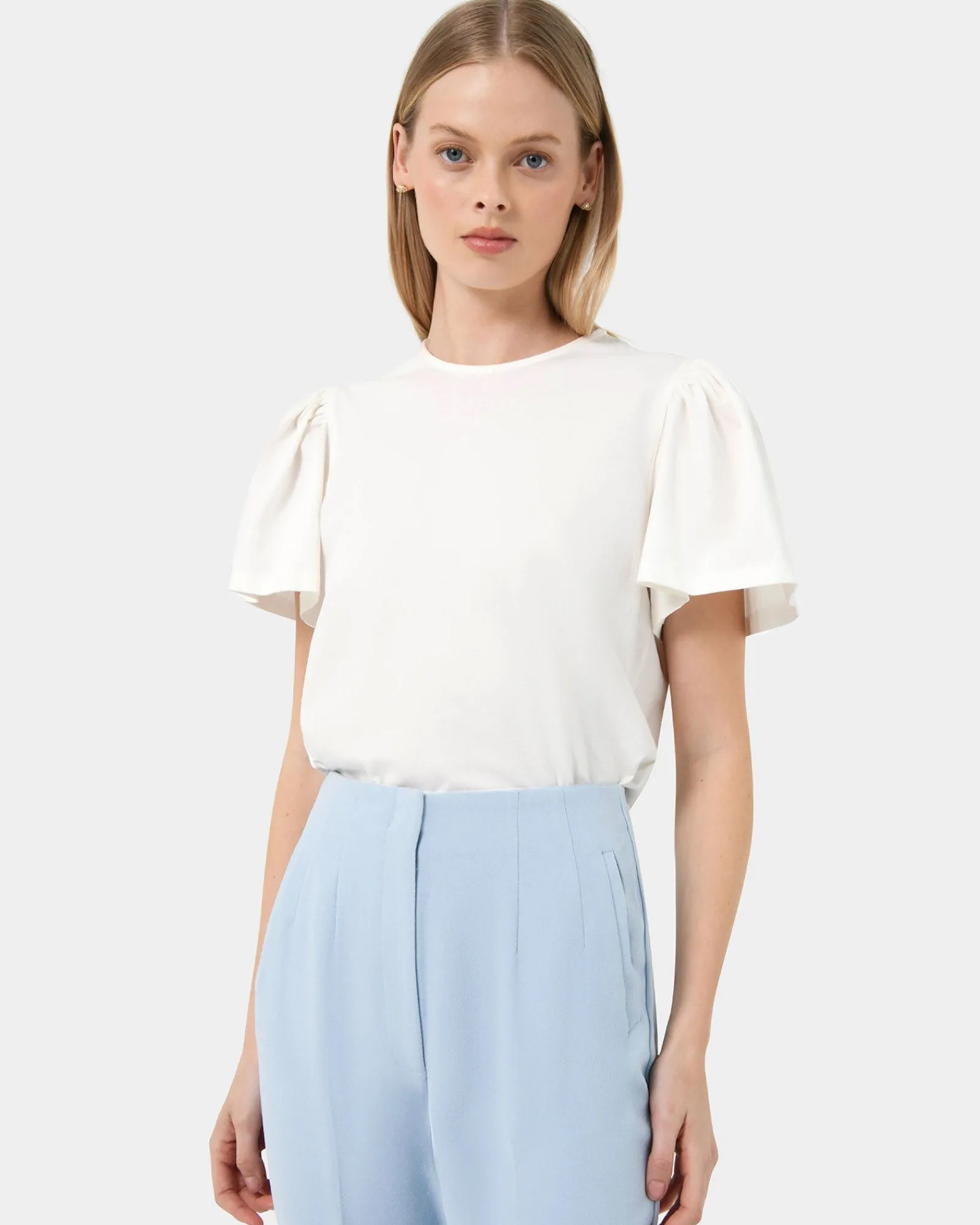 Forcast Cayla Gathered Sleeve Tee* T-Shirts & Tops|Work Tops