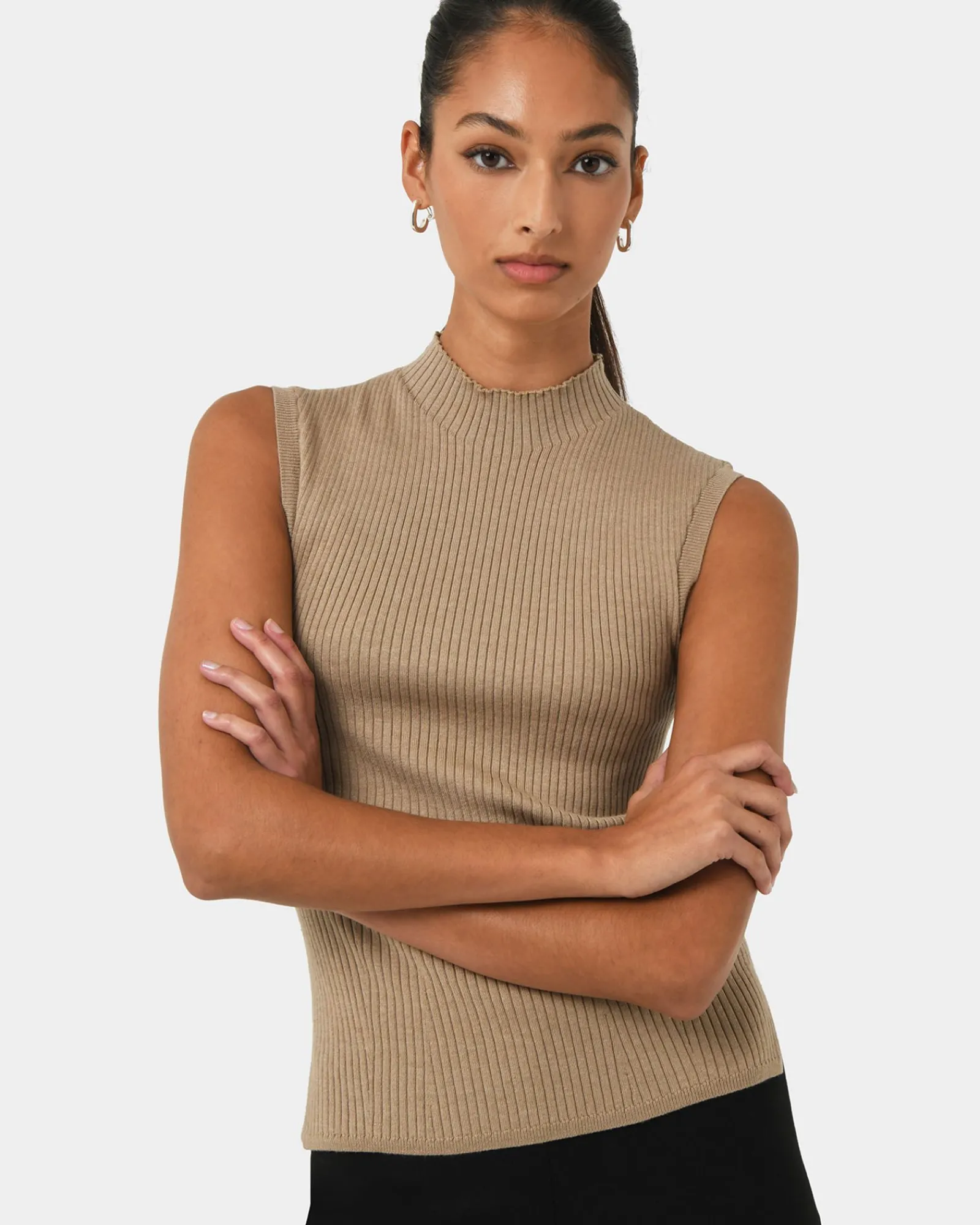 Forcast Charm Mock Neck Knit* T-Shirts & Tops|Work Tops