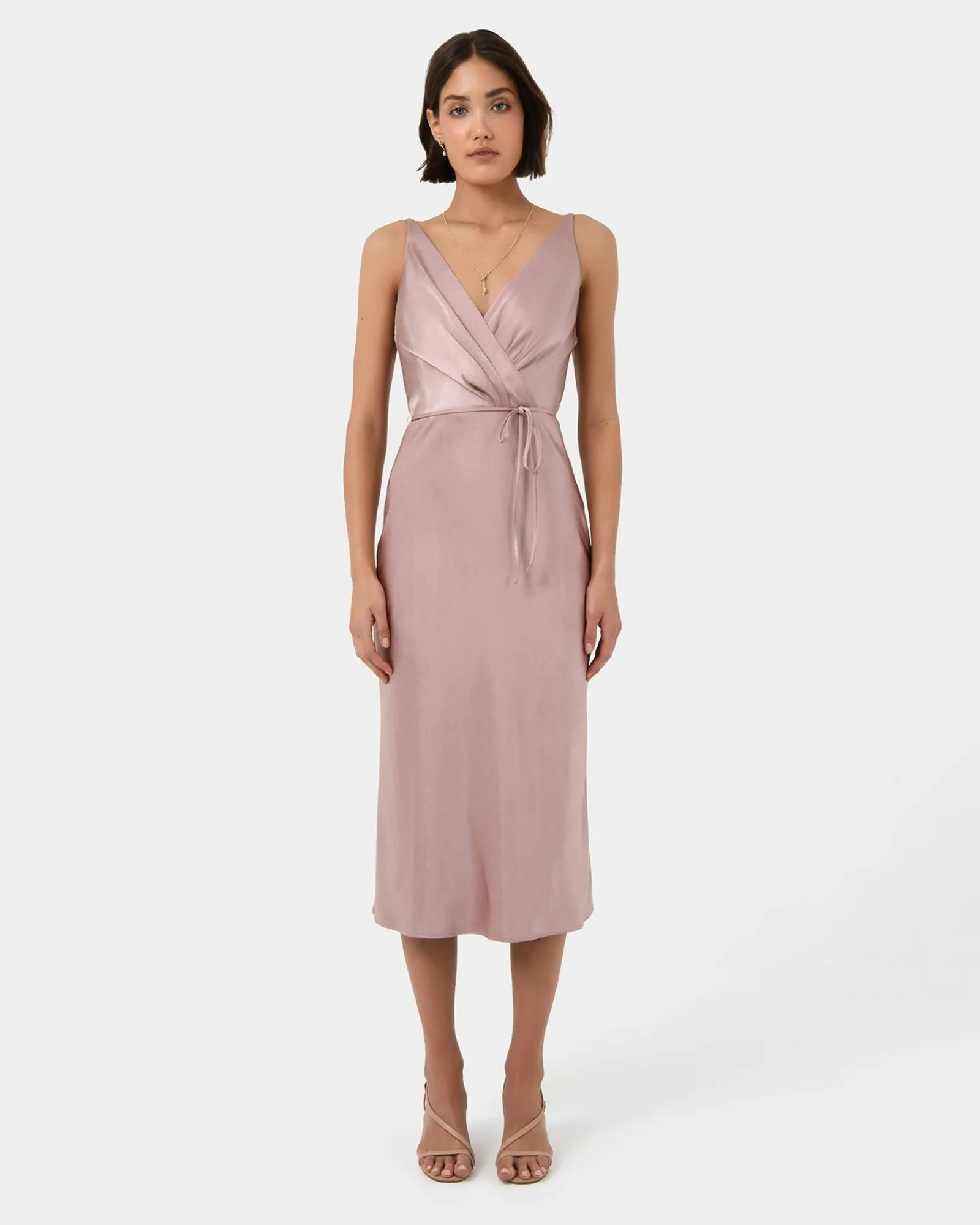 Forcast Cherish Tie-waist Midi Dress* Midi Dresses|Midi Dresses