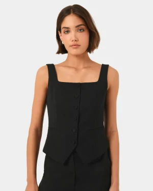 Forcast Chloe Square Neck Vest* T-Shirts & Tops|Work Tops