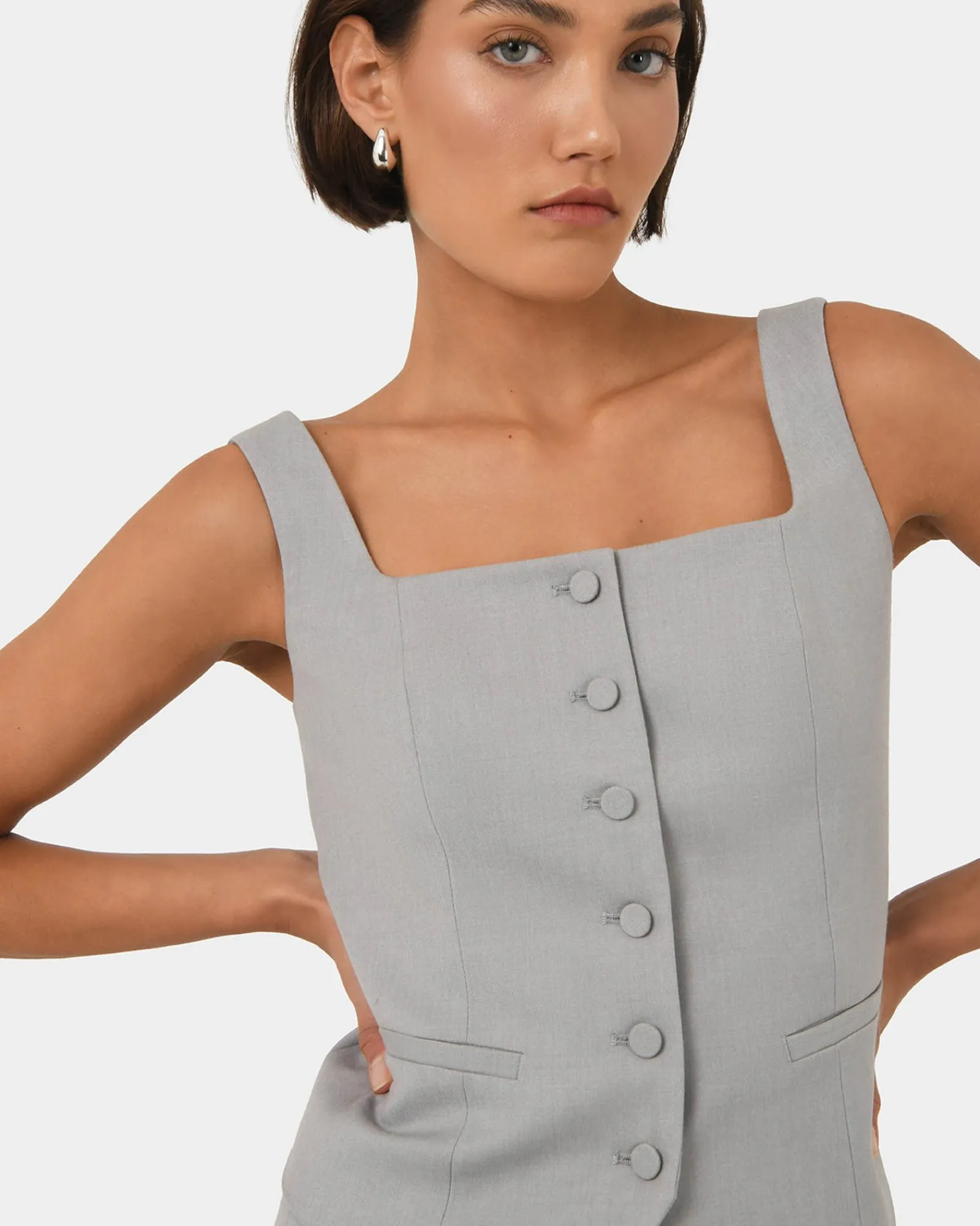 Forcast Chloe Square Neck Vest* T-Shirts & Tops|Work Tops