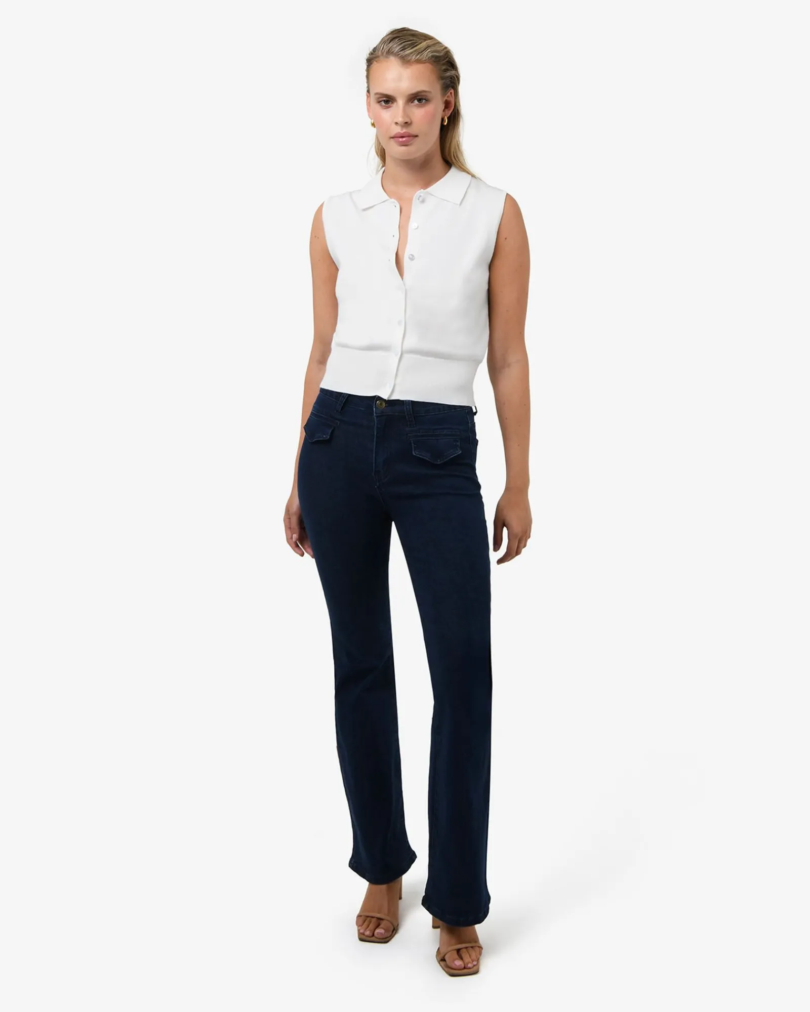 Forcast Collins Collar Knit Top* T-Shirts & Tops|Work Tops