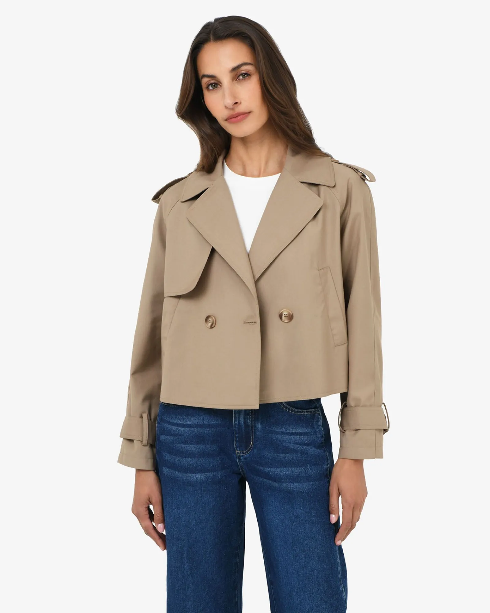 Forcast Collins Cropped Trench Coat* Coats|Work Jackets