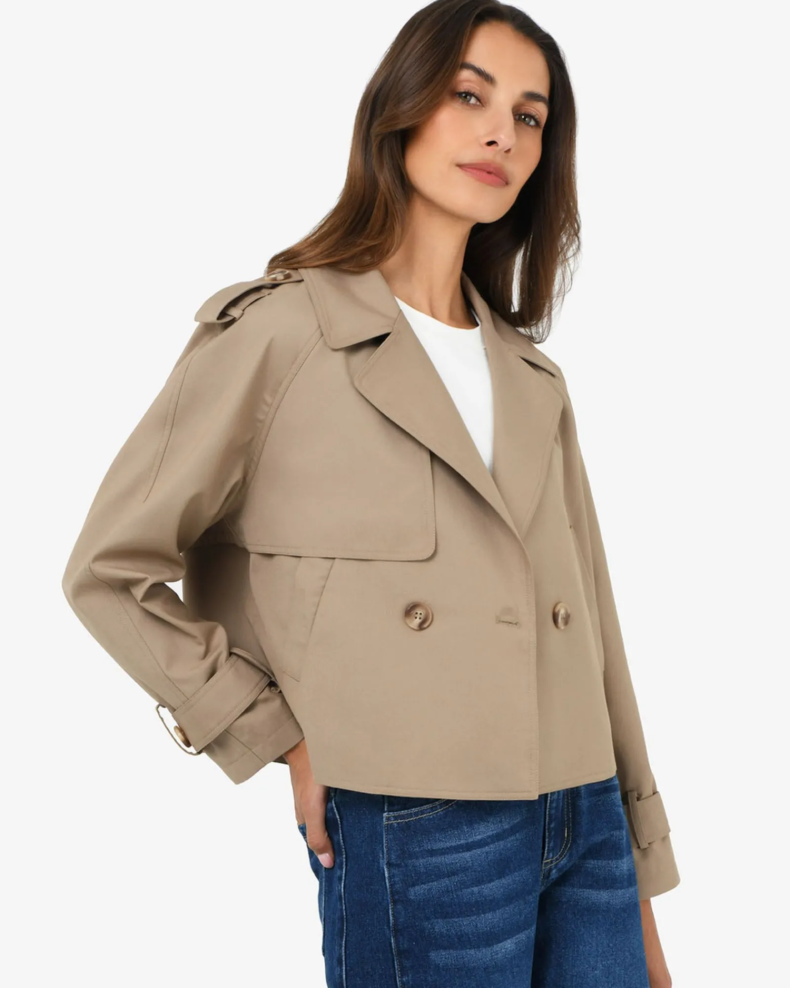 Forcast Collins Cropped Trench Coat* Coats|Work Jackets