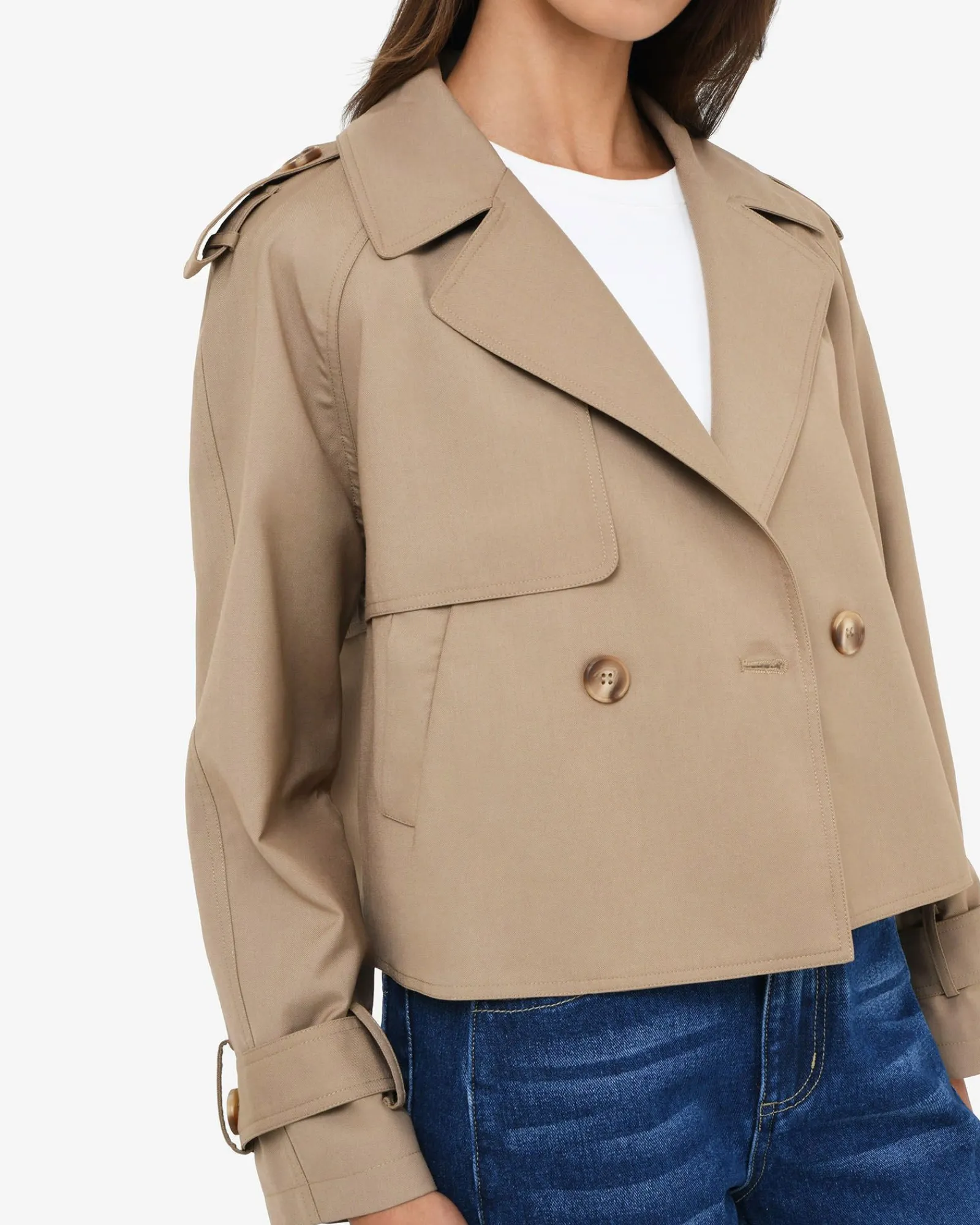 Forcast Collins Cropped Trench Coat* Coats|Work Jackets